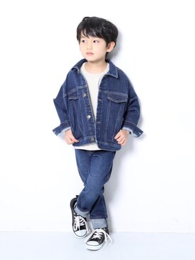 「devirock（デビロック）のアイテム（パンツ）」を使った、devirockさん（キッズ・110cm）の春コーディネート