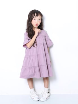 「devirock（デビロック）のアイテム（ワンピース/ドレス）」を使った、devirockさん（キッズ・110cm）の春コーディネート