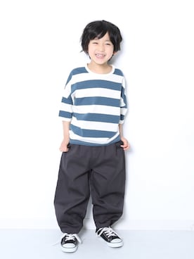 「devirock（デビロック）のアイテム（パンツ）」を使った、devirockさん（キッズ・110cm）の春コーディネート