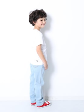 「devirock（デビロック）のアイテム（パンツ）」を使った、devirockさん（キッズ・120cm）の春コーディネート