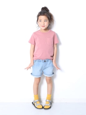 「devirock（デビロック）のアイテム（パンツ）」を使った、devirockさん（キッズ・120cm）の春コーディネート
