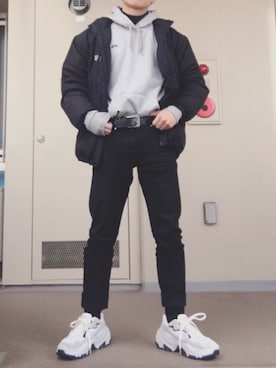 「アイテム（ダウンジャケット/コート）」を使った、W  inさん（メンズ・169cm）の冬コーディネート
