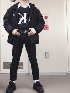 「アイテム（ダウンジャケット/コート）」を使った、W  inさん（メンズ・169cm）の冬コーディネート