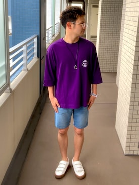 「FILA（フィラ）のアイテム（アナログ腕時計）」を使った、Shoupeiさん（メンズ・161cm）の夏コーディネート