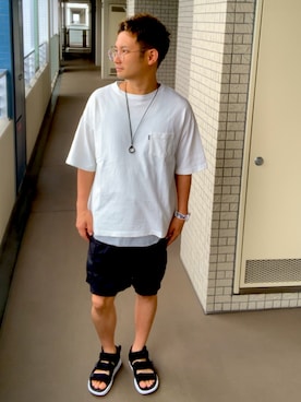 「FILA（フィラ）のアイテム（アナログ腕時計）」を使った、Shoupeiさん（メンズ・161cm）の夏コーディネート