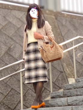 「index（インデックス）のアイテム（ライダースジャケット）」を使った、miyamiya26さん（レディース・168cm）の冬コーディネート