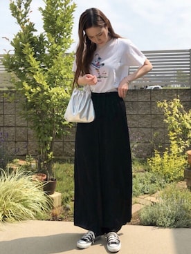 「CLEARIMPRESSION （クリアインプレッション）のアイテム（バッグ）」を使った、𝚊 𝚒さん（レディース・163cm）の夏コーディネート