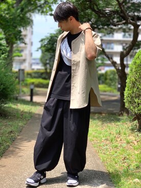 「Johnbull Private labo（ジョンブルプライベートラボ）のアイテム（トップス）」を使った、lama さん（メンズ・168cm）の夏コーディネート