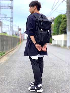 「Johnbull Private labo（ジョンブルプライベートラボ）のアイテム（スラックス）」を使った、lama さん（メンズ・168cm）の夏コーディネート
