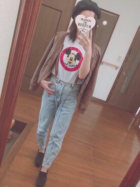 「ミッキーT」｜「アイテム（ブルゾン）」を使った、kkさん（レディース・162cm）の春コーディネート