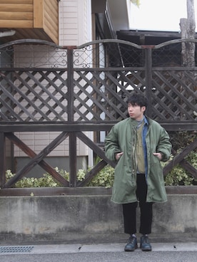 「M-65」｜「アイテム（その他アウター）」を使った、ヨースケさん（メンズ・158cm）の春コーディネート