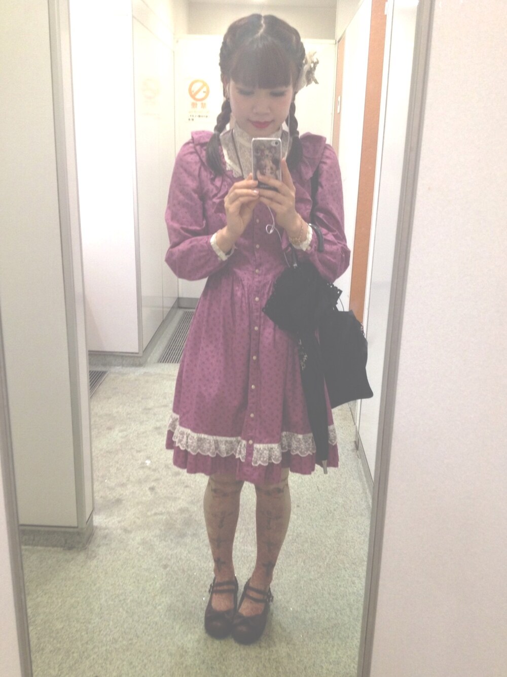 「GANNESAX、デザインフェスタ」｜「VINTAGEのアイテム（ワンピース、ピンク系）」を使った、🌜Runさん（レディース・155cm）の春コーディネートの1枚目の写真