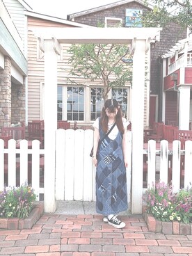 PINK HOUSE（ピンクハウス）のジャンパースカート（ブルー系）を使った