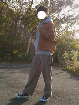 「アイテム（カバーオール）」を使った、きついきさん（メンズ・170cm・10代）の秋コーディネート