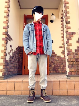 「SPINNS（スピンズ）のアイテム（キャスケット、ブラック系）」を使った、ﾅｶﾉ ﾋﾋﾞｷさん（メンズ・166cm）の春コーディネート