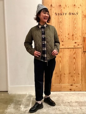 「coen スタッフスタイリング」｜coenかとえりさん（レディース・155cm）の冬コーディネート