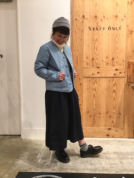 「coenスタッフスタイリング」｜「アイテム（ブーツ）」を使った、coenかとえりさん（レディース・155cm）の冬コーディネート