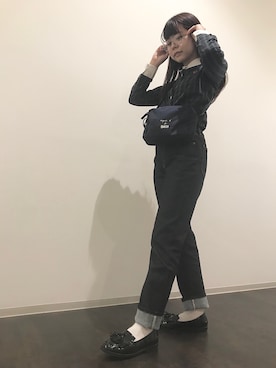 「bach（バッハ）のGY26 SACOCHE BACH サコッシュ（ショルダーバッグ）」を使った、mさん（レディース・152cm）の秋コーディネート
