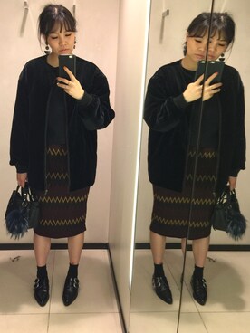 「MOUSSY（マウジー）のアイテム（ノーカラージャケット）」を使った、Channel_Viさん（レディース・166cm）の春コーディネート
