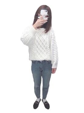 「zozoデニム」｜「アイテム（スリッポン）」を使った、yuuさん（レディース・164cm）の冬コーディネート