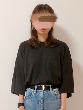 「ハイウエストストレートジーンズ」｜yuuさん（レディース・165cm）の夏コーディネート