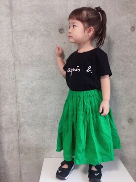 ヘアゴムを使った 2歳女の子 のキッズ人気ファッションコーディネート Wear