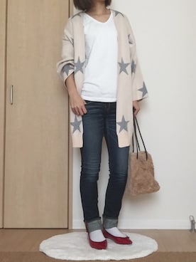 「コーディネート」｜「アイテム（バレエシューズ）」を使った、ちゃんみーさん（レディース・160cm）の冬コーディネート