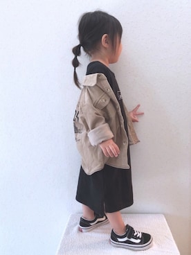 「go slow caravan（ゴースローキャラバン）のアイテム（ワンピース/ドレス）」を使った、Sachiさん（キッズ・90cm）の秋コーディネート