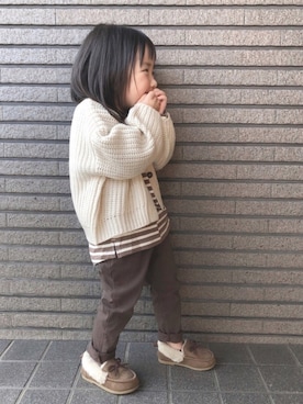 「冬色フェス2019告知」｜Sachiさん（キッズ・90cm）の秋コーディネート