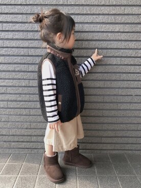 「冬色フェス2019告知」｜Sachiさん（キッズ・90cm）の秋コーディネート