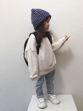 「FREAK'S STORE（フリークスストア）のアイテム（帽子）」を使った、Sachiさん（キッズ・90cm）の冬コーディネート