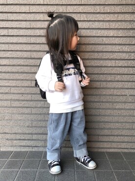 「Right-on（ライトオン）のアイテム（スウェット）」を使った、Sachiさん（キッズ・90cm）の冬コーディネート