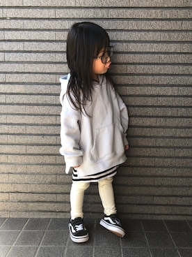 「シャーベットカラー」｜Sachiさん（キッズ・90cm）の冬コーディネート