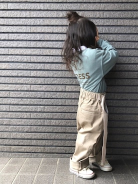 「シャツイン」｜「アイテム（その他）」を使った、Sachiさん（キッズ・90cm）の春コーディネート
