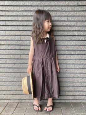 「BIG FIELD（ビッグフィールド）のアイテム（ワンピース）」を使った、Sachiさん（キッズ・90cm）の夏コーディネート