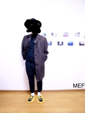 「usedのアイテム（ジャケット/アウター、ブラウン系）」を使った、MEFさん（メンズ・172cm）の冬コーディネート