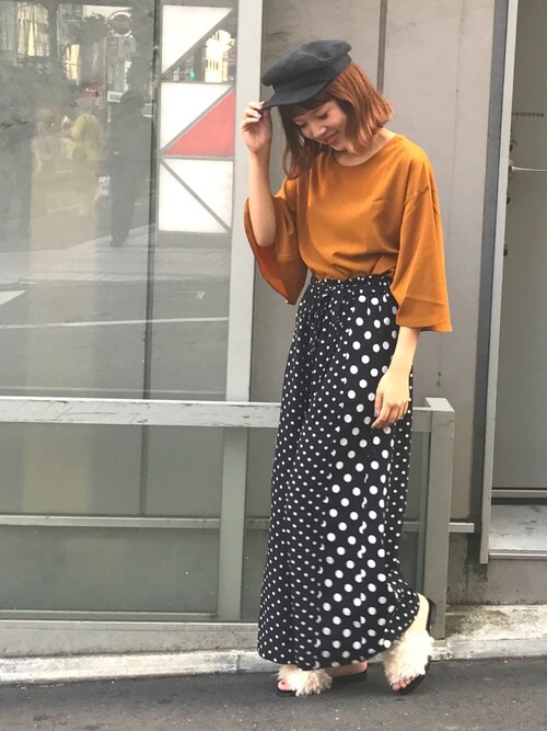 ドット×マスタードイエローで気分は70年代