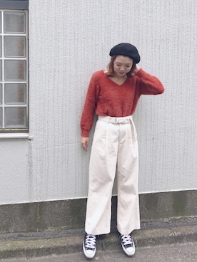 「Discoat Parisien」｜「アイテム（ハンチング/ベレー帽）」を使った、CHIHIROさん（レディース・160cm）の秋コーディネート
