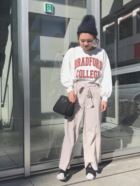 「Discoat Parisien」｜「アイテム（ニットキャップ/ビーニー）」を使った、CHIHIROさん（レディース・160cm）の冬コーディネート