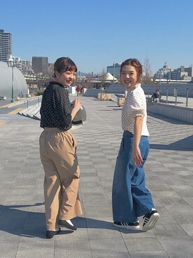 「DISCOAT（ディスコート）のバレーシューズ（バレエシューズ）」を使った、CHIHIROさん（レディース・160cm）の冬コーディネート