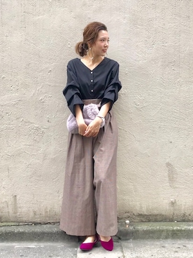 「アイテム（イヤリング）」を使った、CHIHIROさん（レディース・160cm・20代）の秋コーディネート