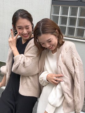 「DISCOAT（ディスコート）の太ケーブルカーディガン（カーディガン/ボレロ）」を使った、CHIHIROさん（レディース・160cm）の秋コーディネート