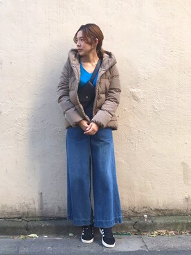 「Discoat」｜「アイテム（ダウンジャケット/コート）」を使った、CHIHIROさん（レディース・160cm）の秋コーディネート