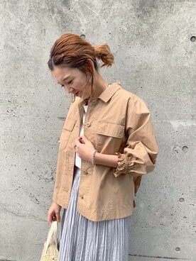 「DISCOAT（ディスコート）のアイテム（ミリタリージャケット）」を使った、CHIHIROさん（レディース・160cm）の春コーディネート