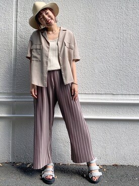 「DISCOAT（ディスコート）のアイテム（帽子）」を使った、CHIHIROさん（レディース・160cm）の春コーディネート