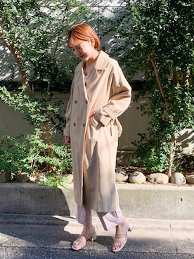「DISCOAT（ディスコート）のアイテム（トレンチコート）」を使った、CHIHIROさん（レディース・160cm）の春コーディネート