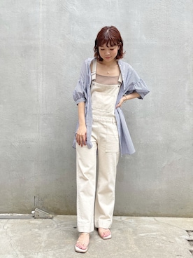 「DISCOAT（ディスコート）のアイテム（サロペット/オーバーオール）」を使った、CHIHIROさん（レディース・160cm）の夏コーディネート