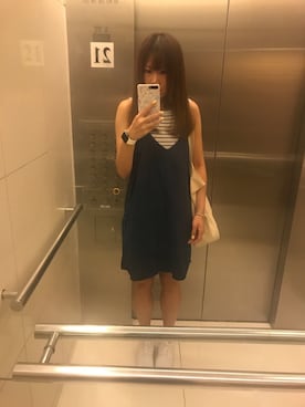 「PULL&BEAR（プルアンドベア）のアイテム（ジャンパースカート）」を使った、crazystarryさん（レディース・165cm）の夏コーディネート