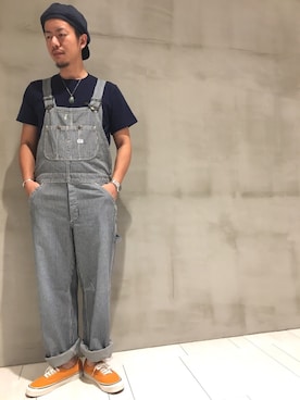「LEE」｜「アイテム（キャスケット）」を使った、Reijiroさん（メンズ・173cm）の夏コーディネート