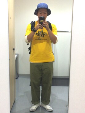 「OLDMAN（オールドマン）のアイテム」を使った、Reijiroさん（メンズ・173cm）の夏コーディネート